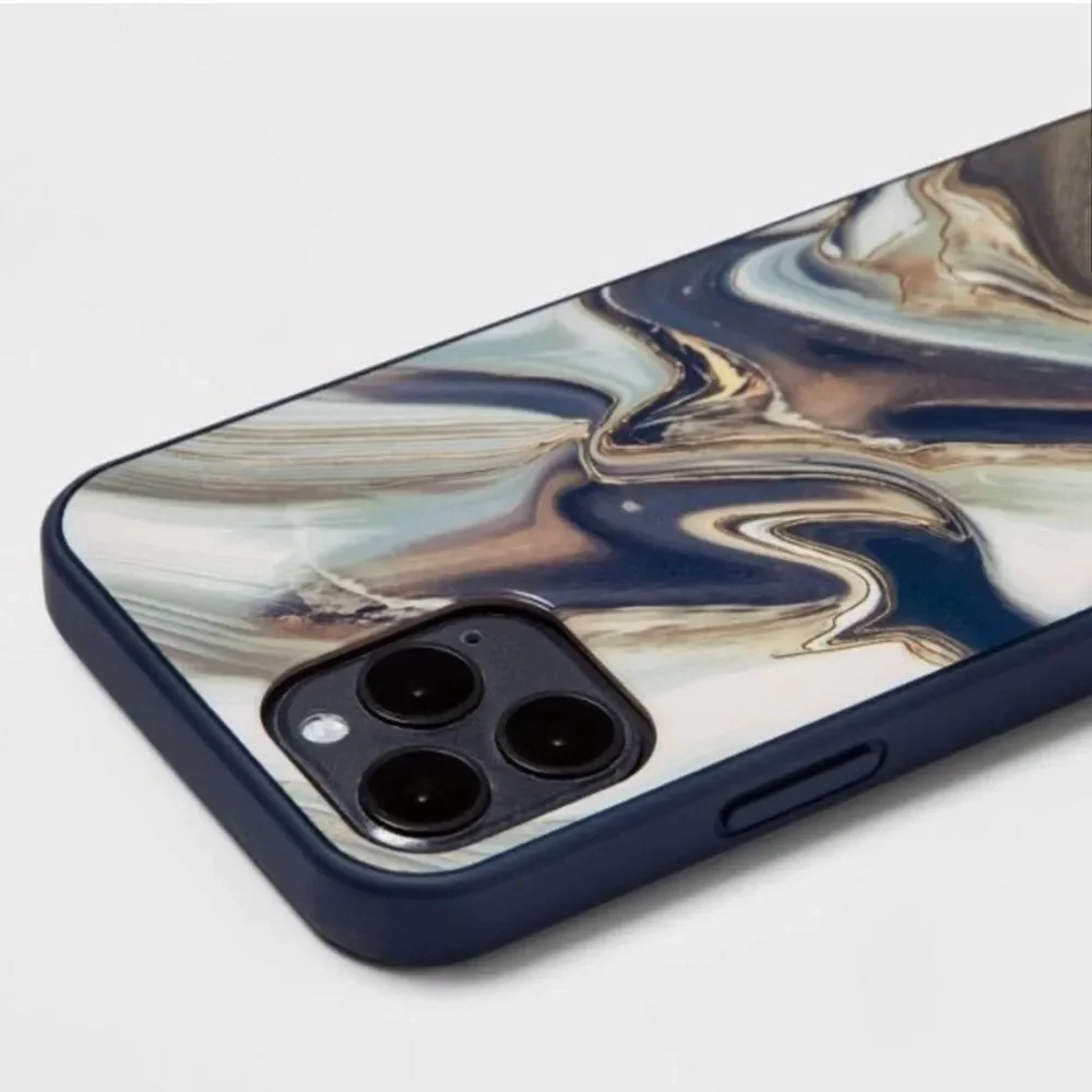 iPhone 12/iPhone 12 APPLE Pro Case. heyday Elegant navy blue marble design,New!